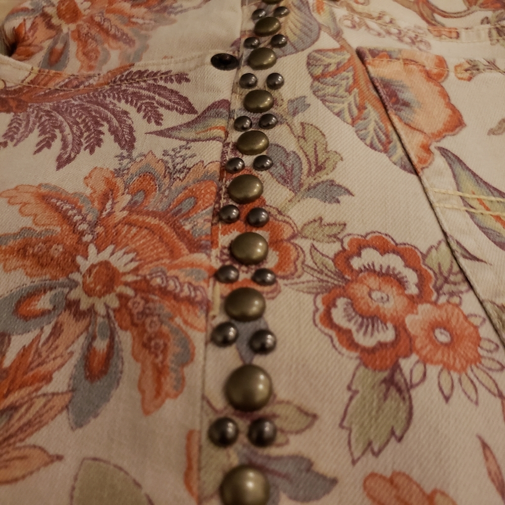 NWOT DENIM SUPPLY RL Metal Beads Floral Jeans - Picture 6 of 10